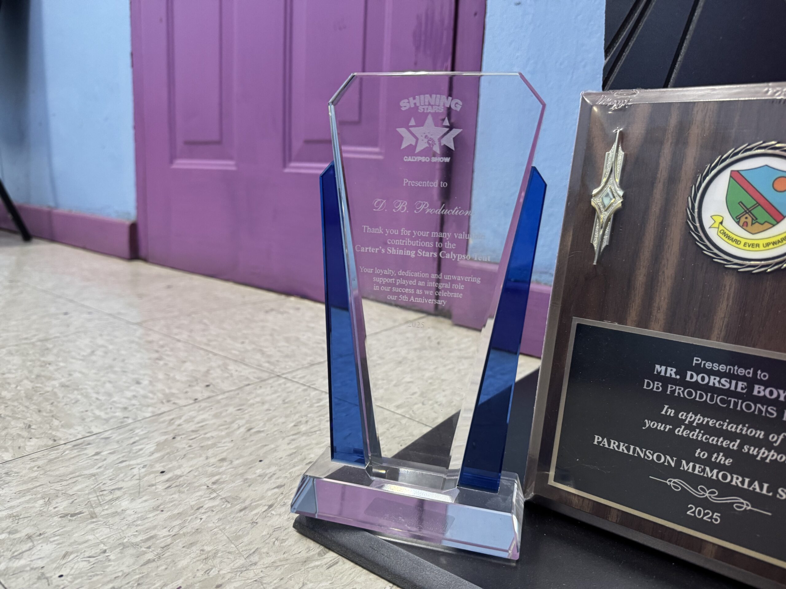 Recognition for Contributions to Carter’s Shining Stars Calypso Tent
